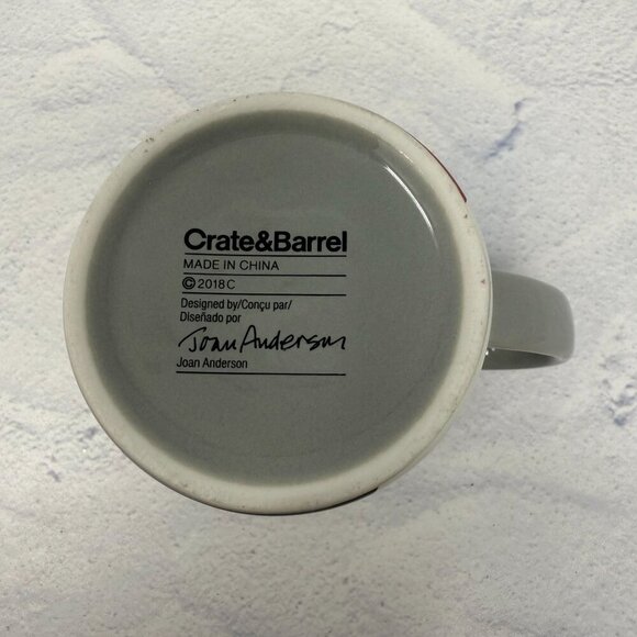 Crate & Barrel Christmas Winter Holiday Teddy Bear Mug Joan Anderson Child Size - Picture 6 of 7